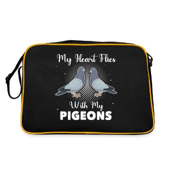 Pigeon pigeonnier pigeonnier pigeon pigeonnier pigeon porteur de cadeaux pigeons - Sac Retro - noir/or - Dos