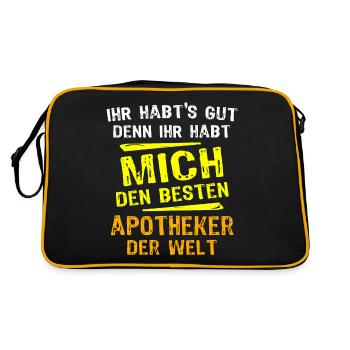 Apotheker Geschenk - Retro Tasche - Schwarz/Gold - Hinten