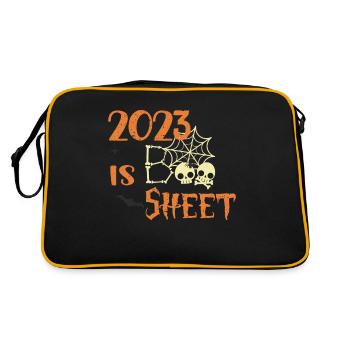 « 2023 est Boo-Sheet » - Design effrayant d’Halloween - Sac Retro - noir/or - Dos