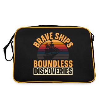 Tapfere Schiffe - grenzenlose Entdeckungen - Kolum - Retro Tasche - Schwarz/Gold - Hinten