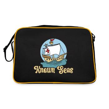 Segeln jenseits der bekannten Meere Kolumbus-Tag - Retro Tasche - Schwarz/Gold - Hinten