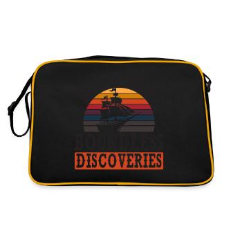 Mutige Schiffe - grenzenlose Entdeckungen - Kolumb - Retro Tasche - Schwarz/Gold - Hinten