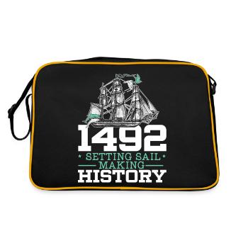 1492 : Mise à la voile - Écrire l’histoire - Kolumb - Sac Retro - noir/or - Dos