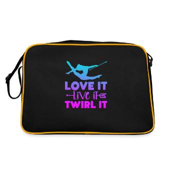 Baton Twirling Gymnastique Gymnastique Cadeau - Sac Retro - noir/or - Dos