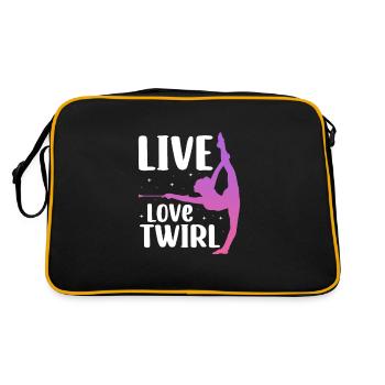 Baton Twirling Gymnastique Gymnastique Cadeau - Sac Retro - noir/or - Dos
