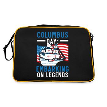 Kolumbus-Tag: Einschiffung auf Legenden Kolumbus-T - Retro Tasche - Schwarz/Gold - Hinten