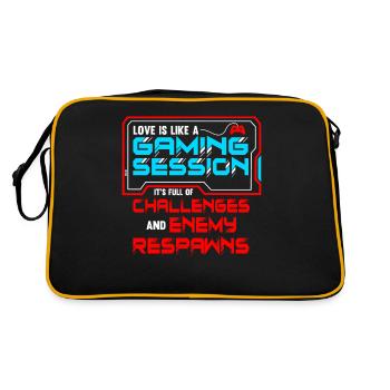Dating A Gamer Love Is Like A Gaming Session - Retro Bag - black/gold - Back