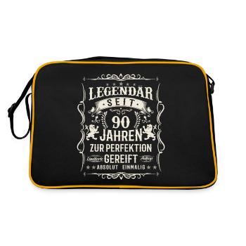 Legendäre 90 Jahre - Retro Tasche - Schwarz/Gold - Hinten