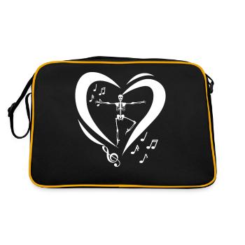 Skeleton skeletons dancing - Retro Bag - black/gold - Back