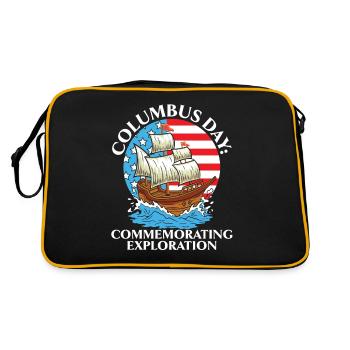 Columbus Day: To commemorate the discovery of K - Retro Bag - black/gold - Back