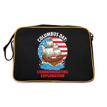 Columbus Day: To commemorate the discovery of K - Retro Bag - black/gold - Back