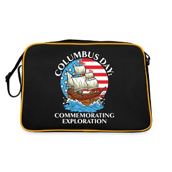 Columbus Day: To commemorate the discovery of K - Retro Bag - black/gold - Back