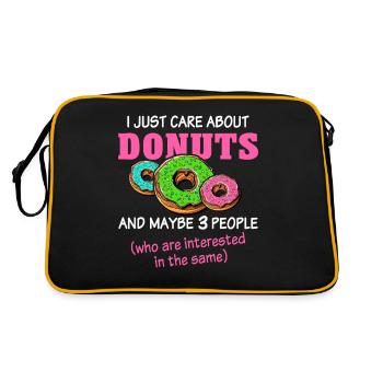 Donut Liebe Doughnut - Retro Tasche - Schwarz/Gold - Hinten