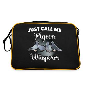 Taube Taubenzüchter - Retro Tasche - Schwarz/Gold - Hinten