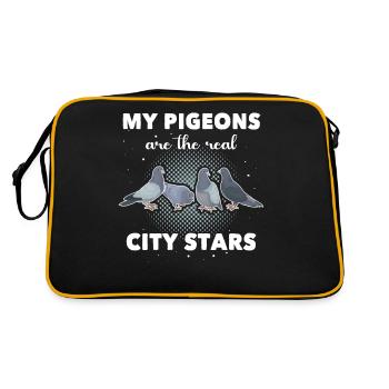 Taubenzüchter Geschenk - Retro Tasche - Schwarz/Gold - Hinten