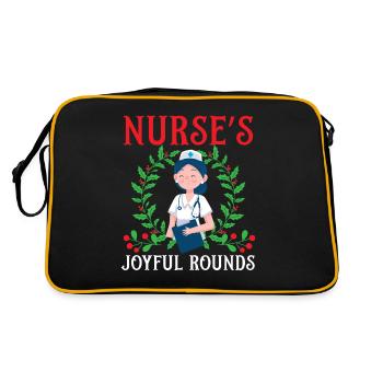 Krankenschwester's Joyful Rounds Krankenschwester - Retro Tasche - Schwarz/Gold - Hinten