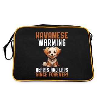 Havanese Warming Hearts and Laps since forever - Retro Bag - black/gold - Back