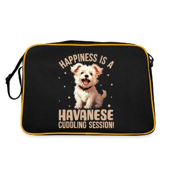 Happiness is a Havanese cuddling Session - Retro Bag - black/gold - Back
