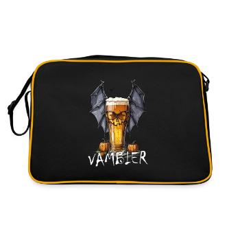 Beer glass with bat wings - horror and enjoyment - Retro Bag - black/gold - Back