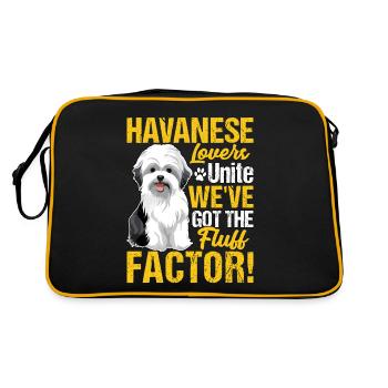 Havanese Lovers Unite we've got the fluff factor - Retro Bag - black/gold - Back