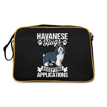 Havanese Hugs Accepting Applications - Retro Bag - black/gold - Back