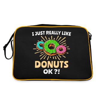 Donut Doughnut - Retro Tasche - Schwarz/Gold - Hinten