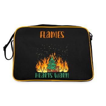 Flames Extinguished Hearts Warm Fire Fighting Wei - Retro Bag - black/gold - Back