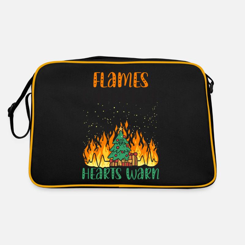 Flammen gelöschte Herzen Warme Brandbekämpfung Wei Retro Tasche