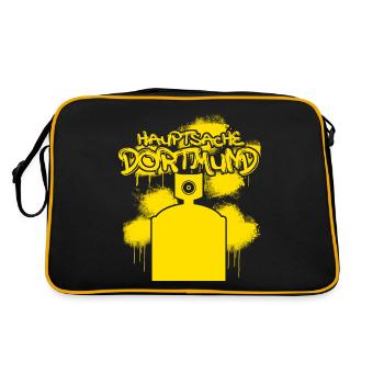 Dortmunder Hauptsache Dortmund - Retro Tasche - Schwarz/Gold - Hinten