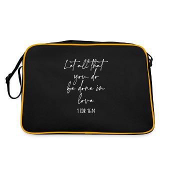 Bible Bible Verse Christian Proverbs Jesus Gift - Retro Bag - black/gold - Back