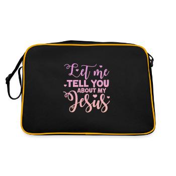 Bibel Bibelvers Christliche Sprüche Jesus Geschenk - Retro Tasche - Schwarz/Gold - Hinten