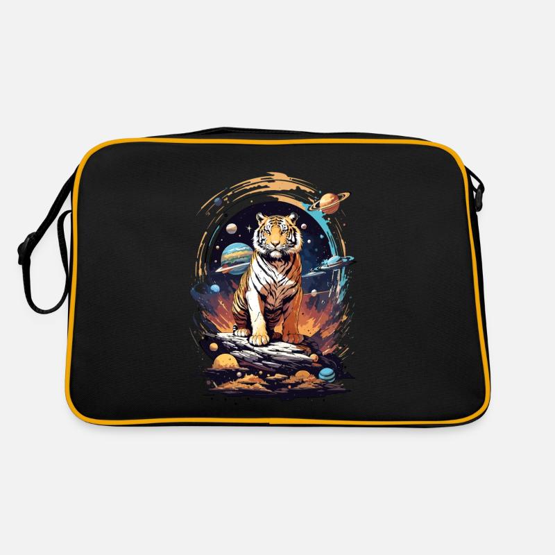 Tiger on the cliff in space - Solar System Retro Bag