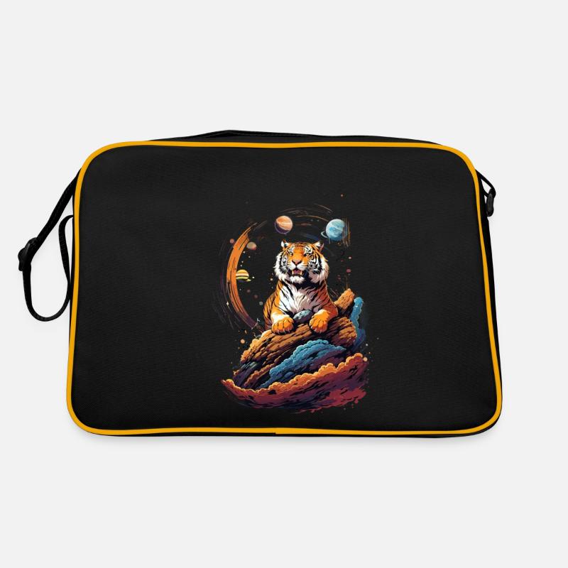 Tigre sur la falaise dans l’espace - Système solaire Sac Retro