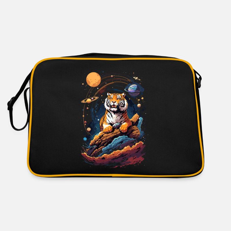 Tigre sur la falaise dans l’espace - Système solaire Sac Retro