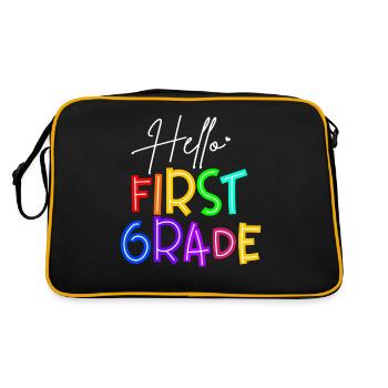 Teacher Hello First Grade - Retro Bag - black/gold - Back