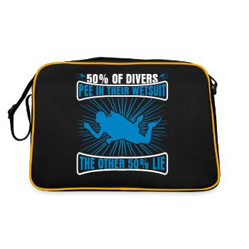 Diver Saying Scuba Diver Diving - Retro Bag - black/gold - Back