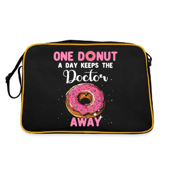 Donuts Pink Doughnuts - Retro Tasche - Schwarz/Gold - Hinten