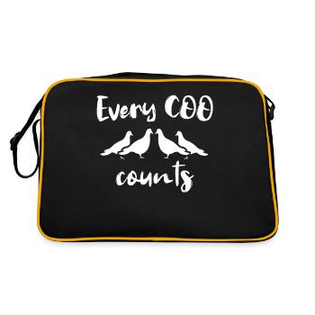 Pigeons coo, amoureux des pigeons - Sac Retro - noir/or - Dos