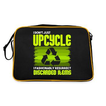 I Don't Just Upcycle, I Resurrect Discarded Items - Retro Bag - black/gold - Back