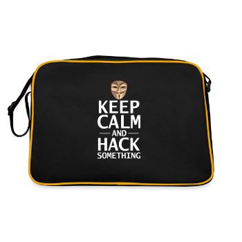 Hacker Coder Computerfreak Nerd Hacking Geschenk - Retro Tasche - Schwarz/Gold - Hinten