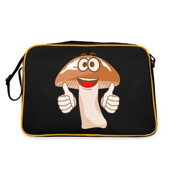 Mushrooms Mushroom Mushroom Pickers - Retro Bag - black/gold - Back