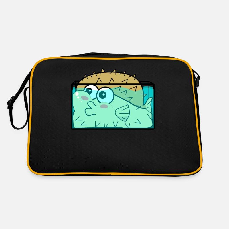 Puffer fish in the aquarium Puffer fish Retro Bag