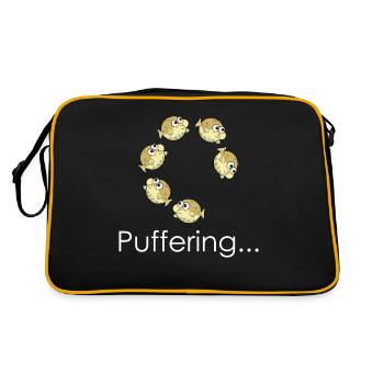 Bufferring Pufferfish - Retro Bag - black/gold - Back
