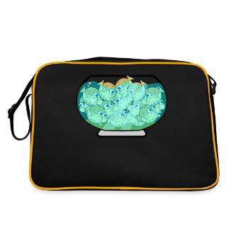 puffer fish aquarium puffer fish - Retro Bag - black/gold - Back