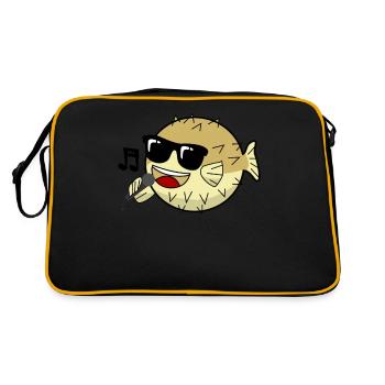 Singing Puffer Fish - Retro Bag - black/gold - Back
