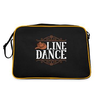 Linedance Country Line Dancer Linedancing Geschenk - Retro Tasche - Schwarz/Gold - Hinten