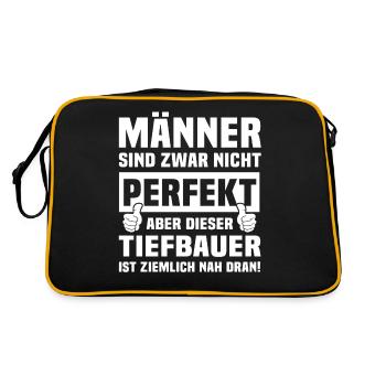 Tiefbauer - Retro Tasche - Schwarz/Gold - Hinten
