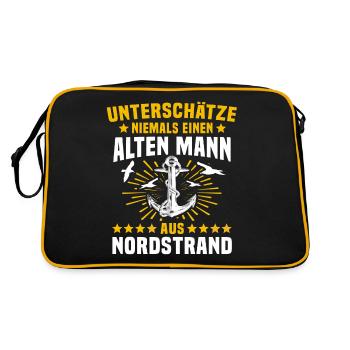 Nordstrand Unterschätze Nordstrander Mann - Retro Tasche - Schwarz/Gold - Hinten