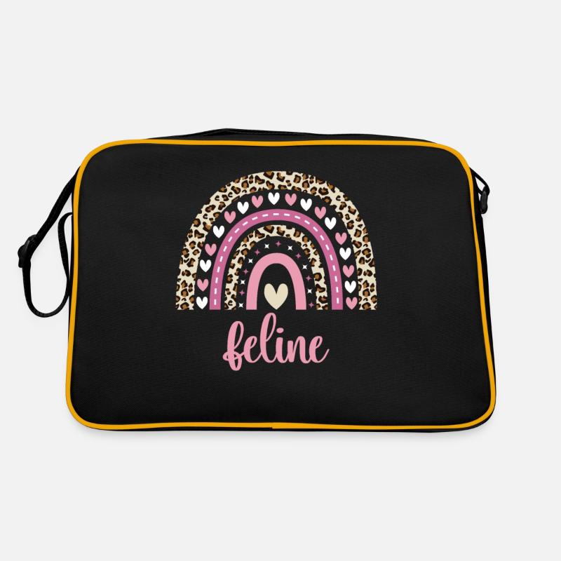 Feline Regenbogen Name Geburtstag Feline Retro Tasche