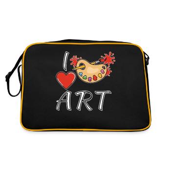 J’AIME LA PALETTE DE PEINTURE D’ART - Sac Retro - noir/or - Dos